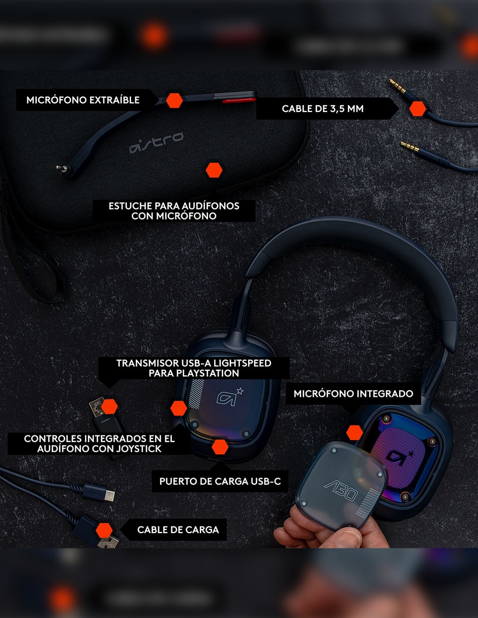 Audífonos Over-Ear A30 Ps inalámbricos 6