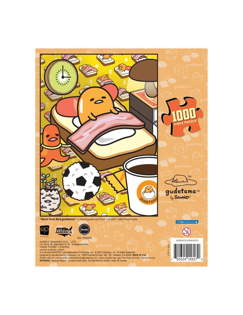 Rompecabezas anime Work from Bed Gudetama 1000 piezas Rompecabezas anime Work from Bed Gudetama 1000 piezas