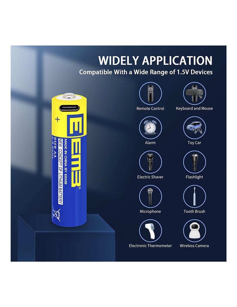 Paquete de pilas AA ión de litio Eemb 1.5 V