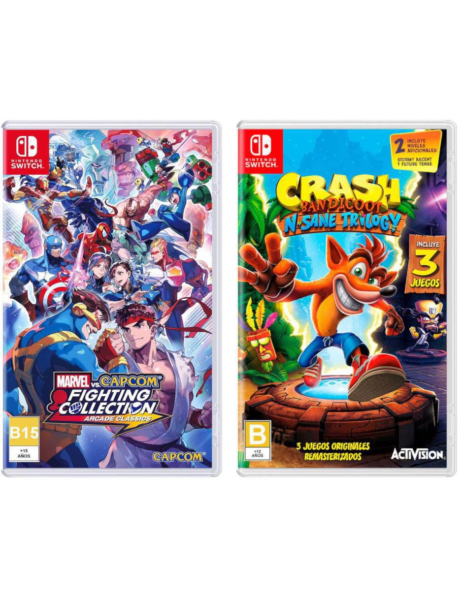 Marvel vs Capcom Fighting Collection: Arcade Classics + Crash Bandicoot N Sane Trilogy bundle para Switch Marvel vs Capcom Fighting Collection: Arcade Classics + Crash Bandicoot N Sane Trilogy bundle para Switch