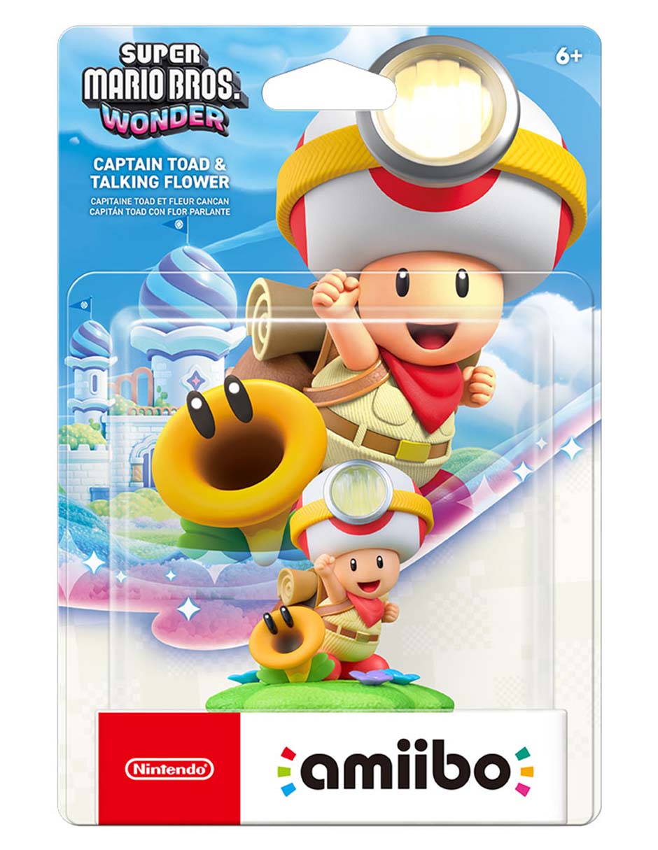 Figura Super Mario Bros. Wonder Capitán Toad con flor parlante Nintendo NFC