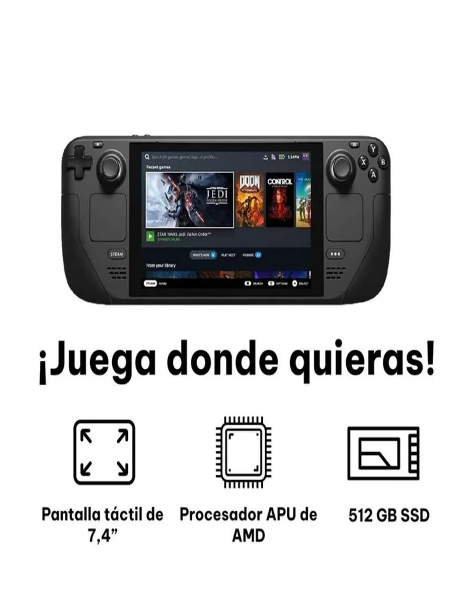 Consola portátil Steam Deck 512 GB edición estándar 814585022254