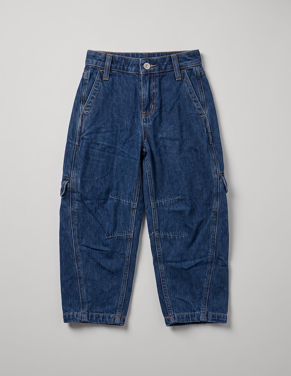 Jeans relajado lavado medio para niña Jeans relajado lavado medio para niña