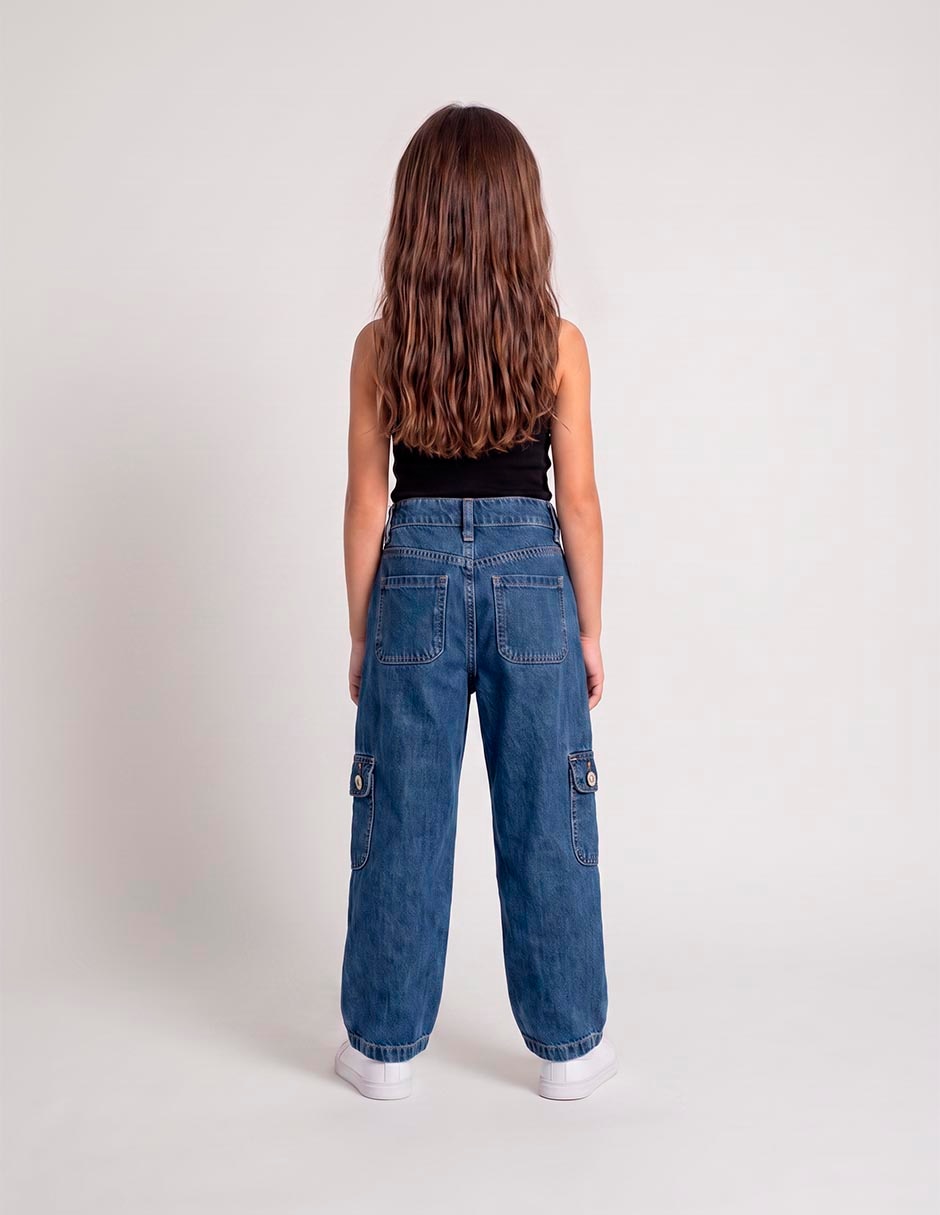 Jeans relajado lavado medio para niña 6