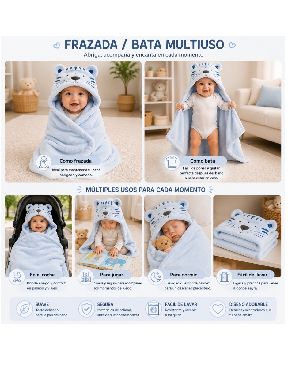 Set frazada envolvente de microfibra kids unisex 7