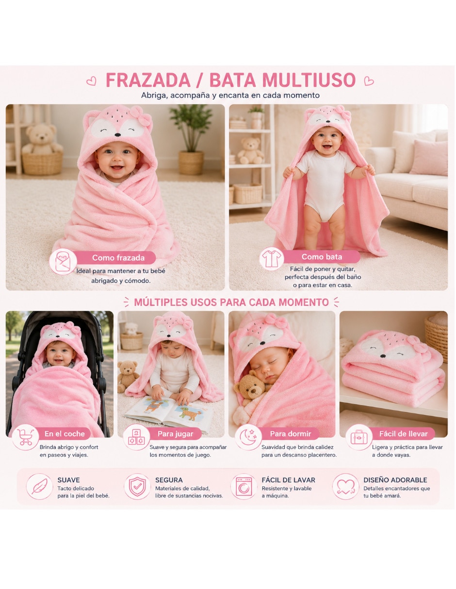 Set frazada envolvente de microfibra kids unisex