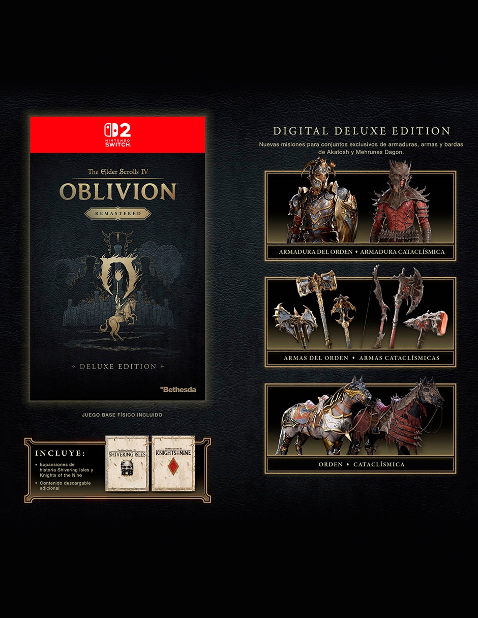 The Elder Scrolls IV: Oblivion Remastered deluxe para Nintendo Switch 2 The Elder Scrolls IV: Oblivion Remastered deluxe para Nintendo Switch 2