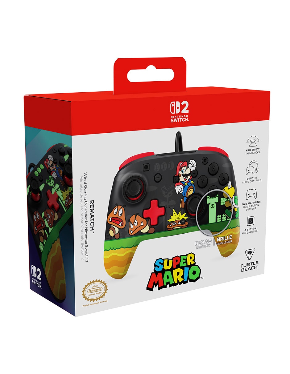 Control alámbrico para Nintendo Switch 2 Super Mario