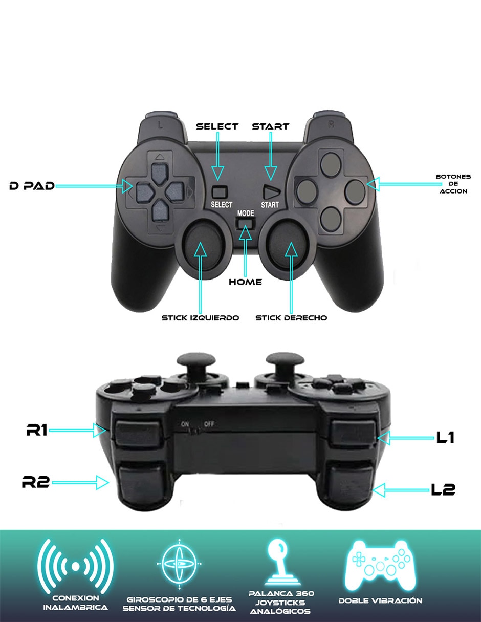 Control sc-ps2cibk inalámbrica para playstation edición especial 3